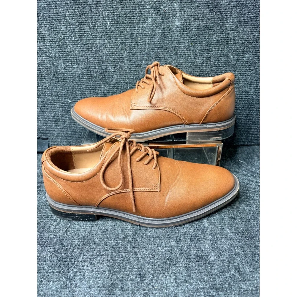 Goodfellow & Co Mens Jeffrey Plain Toe Derby Shoes Cognac Brown Size 7 098005313